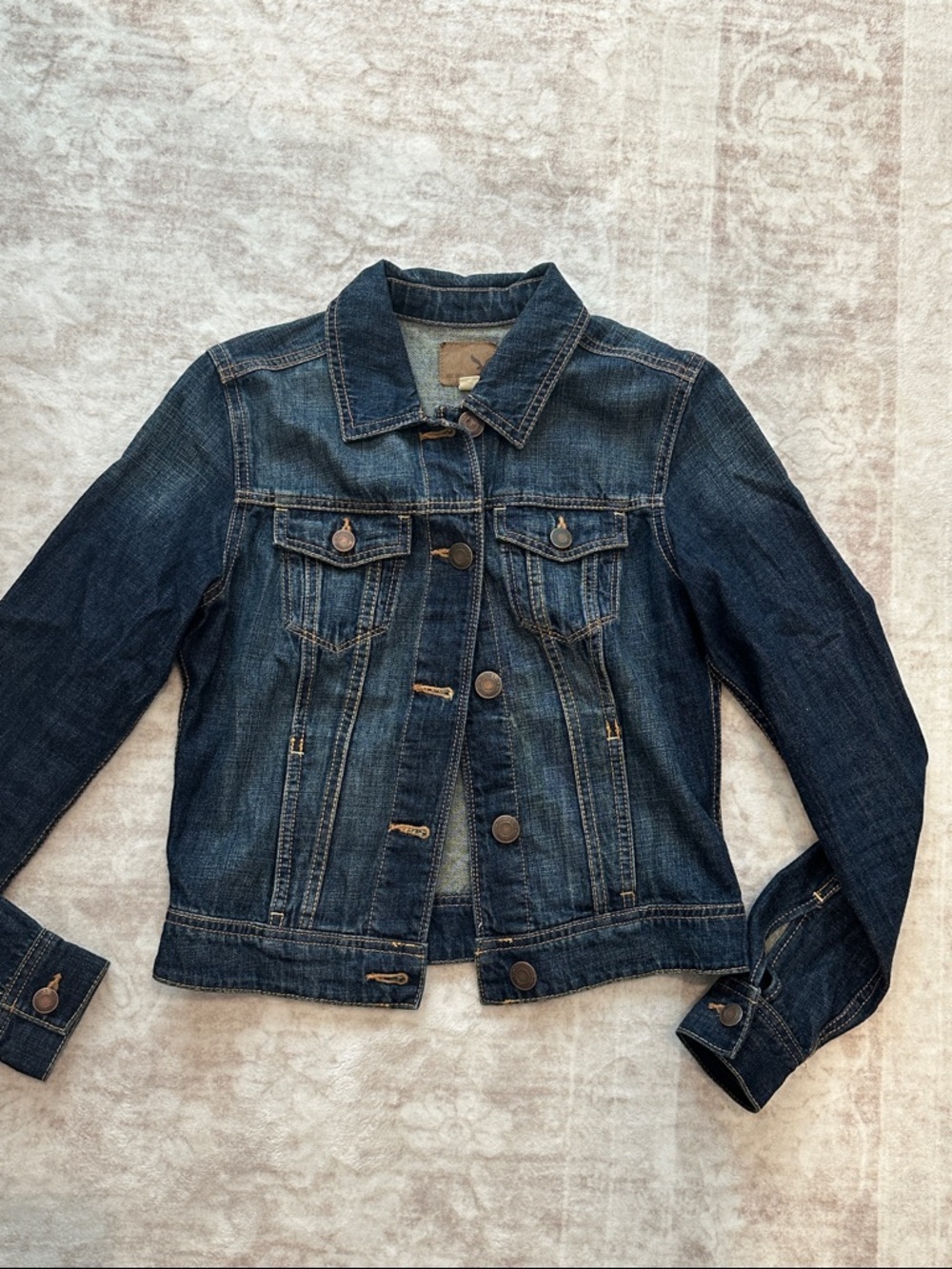 American Eagle Outfitters Dark Blue Denim Jean Jacket
